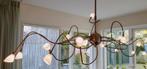 Moderne hanglamp met glazen lampenkappen, Huis en Inrichting, Lampen | Hanglampen, Ophalen, 50 tot 75 cm, Zo goed als nieuw, Glas