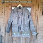 Stoere grijs leren jas maat 46, Kleding | Dames, Jassen | Zomer, Ophalen of Verzenden, Gedragen, Maat 46/48 (XL) of groter, Zwart