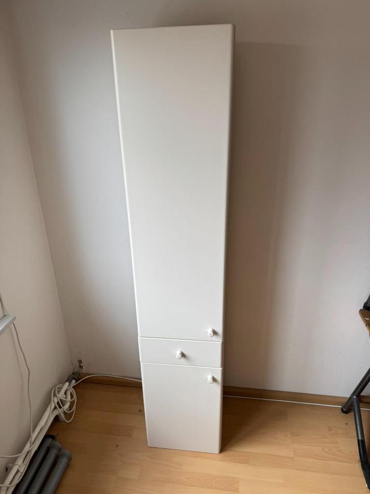 BADKAMERKAST, ZWEVEND, CREMEWIT, Huis en Inrichting, Badkamer | Badkamermeubels, Gebruikt, (Half)hoge kast, 150 tot 200 cm, Minder dan 50 cm
