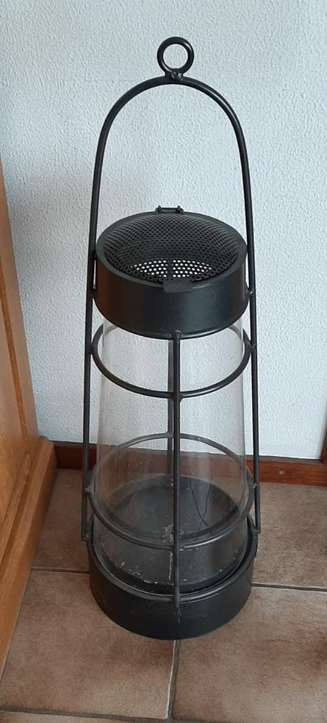 Landelijke Grote Nostalgische Metalen Tuinlantaarn-Windlicht, Antiek en Kunst, Antiek | Lampen, Ophalen