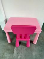 IKEA MAMMUT roze Kindertafel/ bureau met stoel, Ophalen, Gebruikt, Tafel(s) en Stoel(en)