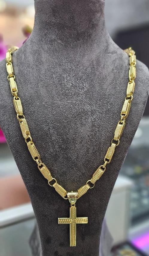 14k 585 gouden dikke/ brede ketting 💥 TIJDELIJK AFGEPRIJSD!, Sieraden, Tassen en Uiterlijk, Kettingen, Nieuw, Goud, Goud, Ophalen