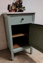 Brocante nachtkastje kastje met marmeren blad, Ophalen, Gebruikt, Nvt, Nvt