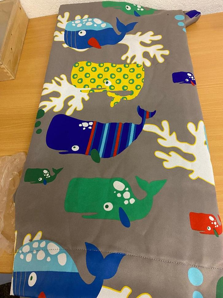 mooie verduisterende gordijnen met walvissen goede kwaliteit, Huis en Inrichting, Stoffering | Gordijnen en Lamellen, Zo goed als nieuw