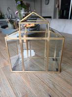 Leuk goudkleurig vitrine kastje/kweekkastje/decoratiekastje, Ophalen, Minder dan 50 cm, Huis, Zo goed als nieuw