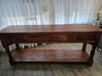 Zware massief houten sidetable, Huis en Inrichting, Tafels | Sidetables, Ophalen, Italian style, Gebruikt, Teakhout