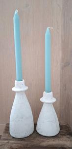 Kandelaars set, Overige materialen, Wit, Ophalen of Verzenden, Zo goed als nieuw