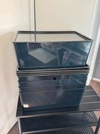 5x Ikea KUGGIS bak met deksel kleur zwart, Doe-het-zelf en Verbouw, Kratten en Dozen, Ophalen, Doos, Minder dan 35 cm, Zo goed als nieuw