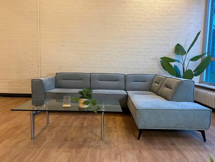 NR.02 Luxe LichtBlauwe Merk Hoekbank - Demo Model, Huis en Inrichting, Banken | Bankstellen, Nieuw, Hoekbank, Vierpersoons of meer