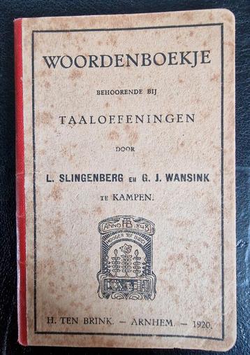 Woordenboekje Taaloefeningen 1920 beschikbaar voor biedingen