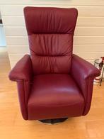 Leren relaxfauteuil met draaivoet, Huis en Inrichting, Fauteuils, Ophalen, Gebruikt, Leer, 75 tot 100 cm