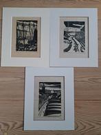 Andre van der Vossen - 3 Houtsneden, Antiek en Kunst, Ophalen of Verzenden