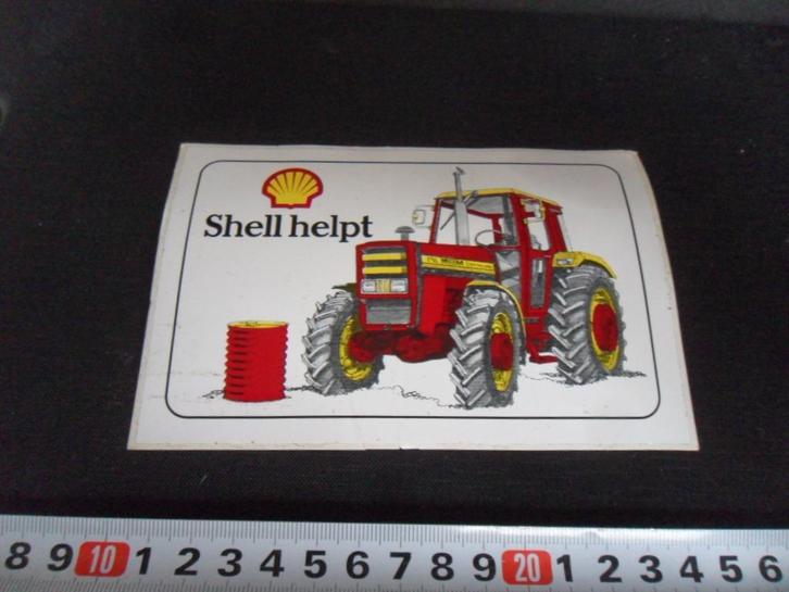 sticker shell helpt - trekker tractor olievat, Verzamelen, Stickers, Zo goed als nieuw, Ophalen