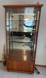 Prachtige kersenhouten vitrinekast, Huis en Inrichting, Kasten | Vitrinekasten, Ophalen, 200 cm of meer, 50 tot 100 cm, Zo goed als nieuw