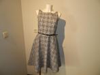 Max Mara prachtige jurk zwart wit in apart ruiten printje D3, Kleding | Dames, Verzenden, Wit, Max Mara, Knielengte