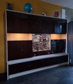 Vintage jaren 70 wandmeubel MOET WEG!, Ophalen, Gebruikt, Glas, 200 cm of meer