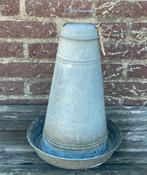 Brocante oud zinken waterbak voor kippen of vogeltjes, Antiek en Kunst, Verzenden
