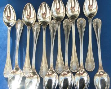 Zilveren dessert lepels van Delheid Freres Brussel ca 1900 beschikbaar voor biedingen