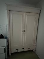 Mooie, grote, witte, houten, vintage kast, Ophalen of Verzenden