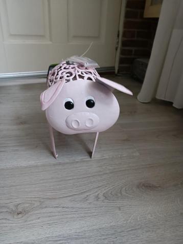 metaal tuin solar varken pig roze nieuw kan buiten beschikbaar voor biedingen