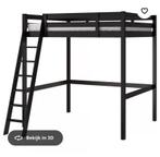 Hoogslaper zwart IKEA 160x200, Huis en Inrichting, Slaapkamer | Stapelbedden en Hoogslapers, Ophalen, Hoogslaper, Tweepersoons
