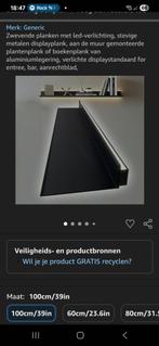 2 zwarte zwevende planken met led verlichting, Huis en Inrichting, Woonaccessoires | Wandplanken en Boekenplanken, Ophalen of Verzenden