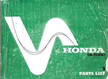 Honda GL1000 Parts List (4564z) 1975 motor beschikbaar voor biedingen