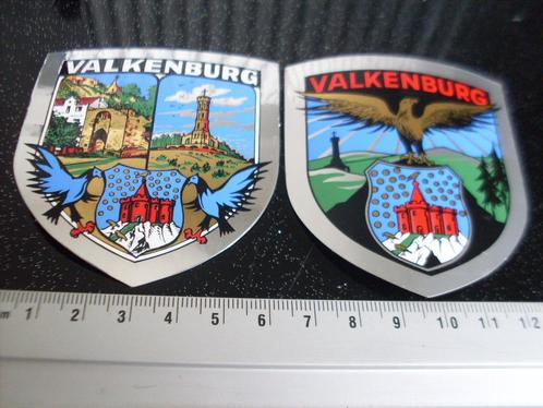 2x folie sticker gemeente plaats valkenburg logo embleem, Verzamelen, Stickers, Zo goed als nieuw, Overige typen, Verzenden