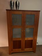 Kersenhouten Eetkamerkast met Glas, Ophalen, Gebruikt, 100 tot 150 cm, Kersenhout