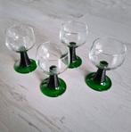 Set van 4 roemer wijnglazen met opdruk, jaren 70, Verzenden, Zo goed als nieuw, Overige typen