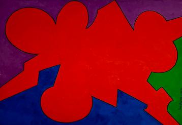 Schilderij op Doek Jan van Holthe 1989 Abstracte Compositie beschikbaar voor biedingen