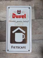 Duvel emaille bordje Fiets Cafe, Verzamelen, Ophalen of Verzenden, Zo goed als nieuw, Reclamebord, Plaat of Schild, Duvel