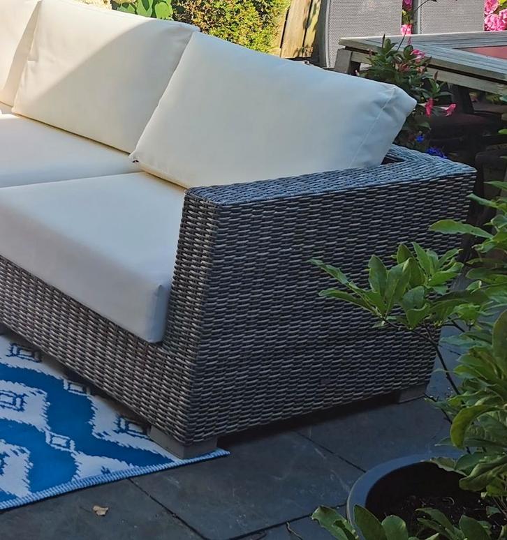 Life Hoek Lounge bank alleen 1x Hoekdeel + Kussens, Tuin en Terras, Tuinsets en Loungesets, Gebruikt, Loungeset, Kunststof, Ophalen of Verzenden