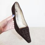 Zeer Mooie Suede Peter Kaiser Pumps -31 (Maat 5½/38½) € 65,-, Kleding | Dames, Schoenen, Peter Kaiser, Pumps, Bruin, Ophalen of Verzenden