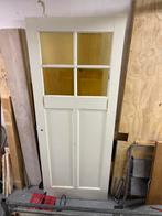 Oude binnendeur met glas en slot, Ophalen, Gebruikt, 80 tot 100 cm, Binnendeur