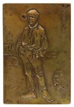 PLAQUETTE 1924 Chris van der Hoef : 100 maal 'Boefje' º, Verzenden, Brons, Nederland