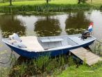 Sfeervolle stalen sloep/vlet 4,5m met 6pk motor, Watersport en Boten, Gebruikt, Ophalen of Verzenden, Tot 10 pk, Staal