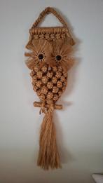 Macramé uil. Vintage retro wanddecoratie, Huis en Inrichting, Woonaccessoires | Wanddecoraties, Ophalen of Verzenden, Gebruikt
