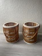 Windlichten, Huis en Inrichting, Woonaccessoires | Kandelaars en Kaarsen, Ophalen of Verzenden, Zo goed als nieuw, Hout, Bruin