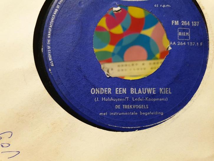 de Trekvogels - Onder een blauwe kiel (f8), Cd's en Dvd's, Vinyl Singles, Ophalen of Verzenden