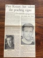 Voetbal krantenartikel Ajax Piet Keizer november 1963, Ophalen of Verzenden, Gebruikt, Ajax