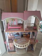 Mooi houten poppenhuis met meubels, lift, licht en geluid, Ophalen of Verzenden, Gebruikt, Poppenhuis