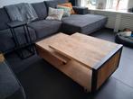 Henders & Hazel Salontafel Eiken/Metaal, Huis en Inrichting, 50 tot 100 cm, Zo goed als nieuw, Industrieel, Rechthoekig