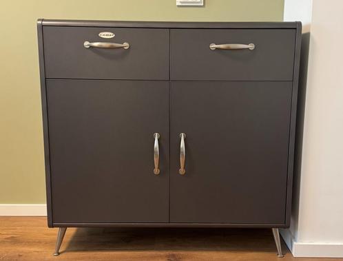 Comet 50s dressoir grijs, Huis en Inrichting, Kasten | Dressoirs, Gebruikt, 50 tot 100 cm, 25 tot 50 cm, Met lade(s), Met deur(en)