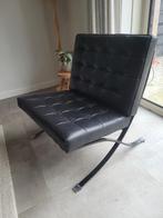 Barcelona chair echt leder, Huis en Inrichting, Fauteuils, Ophalen, Minder dan 75 cm, Zo goed als nieuw, Metaal