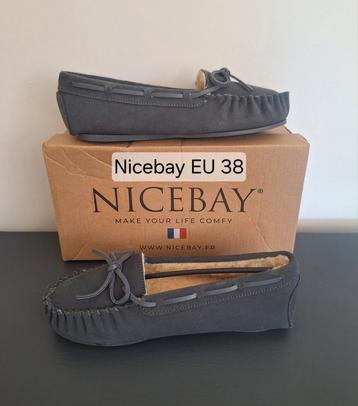 Nicebay mocassins / pantoffels maat 38 – grijs beschikbaar voor biedingen