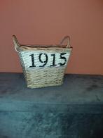 Rieten mand met opschrift, Huis en Inrichting, Gebruikt, Mand, Ophalen of Verzenden, Riet
