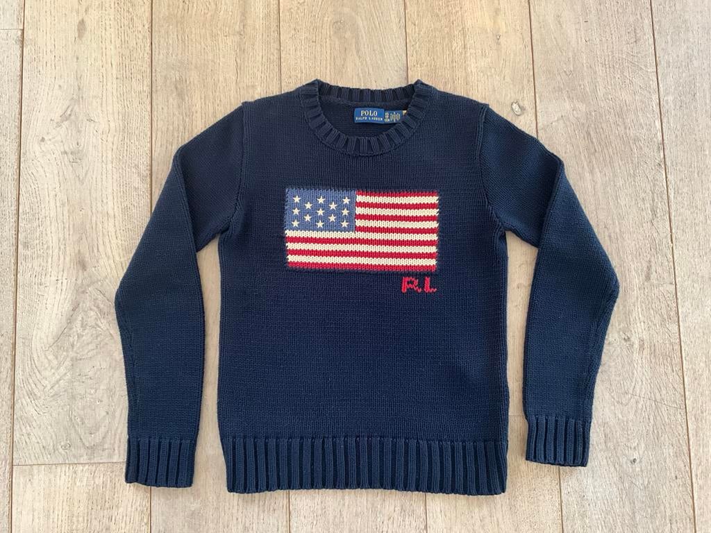 Ralph Lauren Amerikaanse vlag trui - Nieuwstaat! Maat XS, Ophalen of Verzenden, Zo goed als nieuw, Maat 34 (XS) of kleiner, Blauw