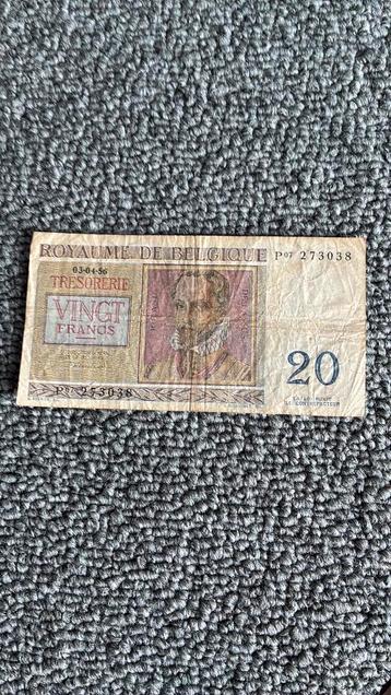 Belgie 20 frank 1956 beschikbaar voor biedingen