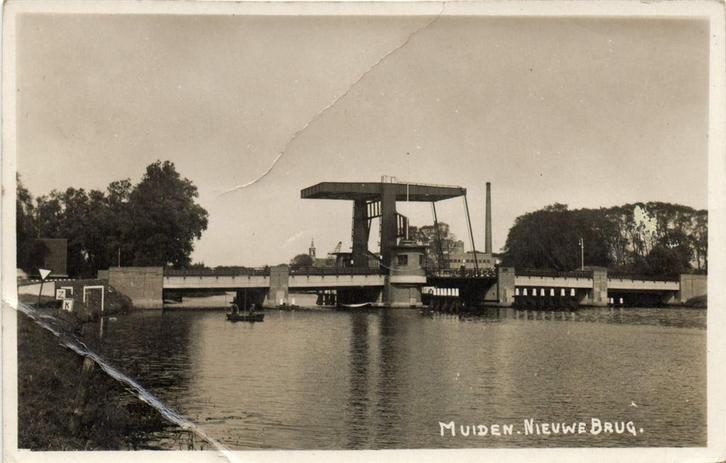 Muiden. Nieuwe Brug. - B-keus - 1940 gelopen, Verzamelen, Ansichtkaarten | Nederland, Gelopen, Noord-Brabant, 1920 tot 1940, Ophalen of Verzenden